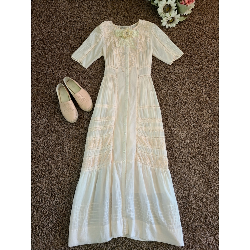 Loveshackfancy peach maxi dress